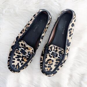 Donald J. Pliner Viky Leopard Printed Calf Hair Driving Loafers
